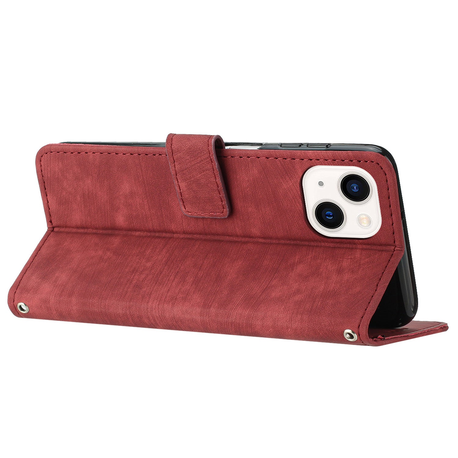 For iPhone 13 mini 5.4 inch PU Leather Flip Folio Case Lines Imprinted Stand Wallet Phone Cover For iPhone 13 mini 5.4 inch PU Leather Flip Folio Case Lines Imprinted Stand Wallet Phone Cover